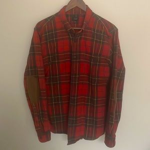 J. Crew Mens plaid Button up long sleeve - very nice material!